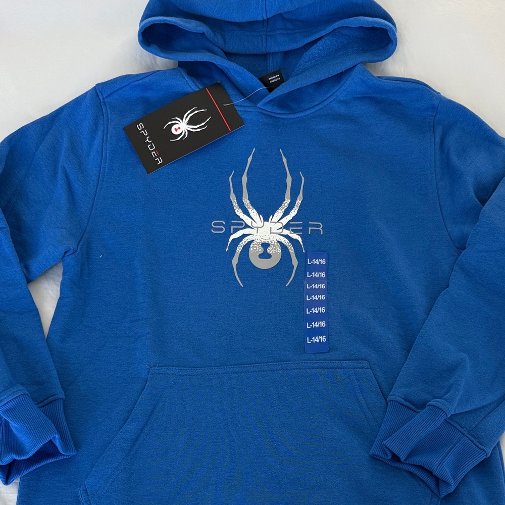 Spyder Kids Blue Hoodie with Silver Logo